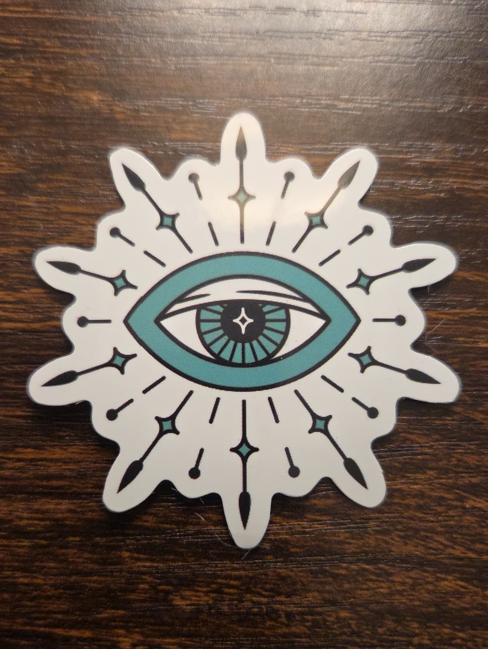 Mystic Eye Decorative Sticker - Teal and White